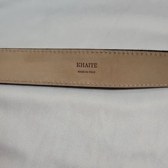 KHAITE Dark Brown Suede Belt with Gold Buckle. # K2 main image 10